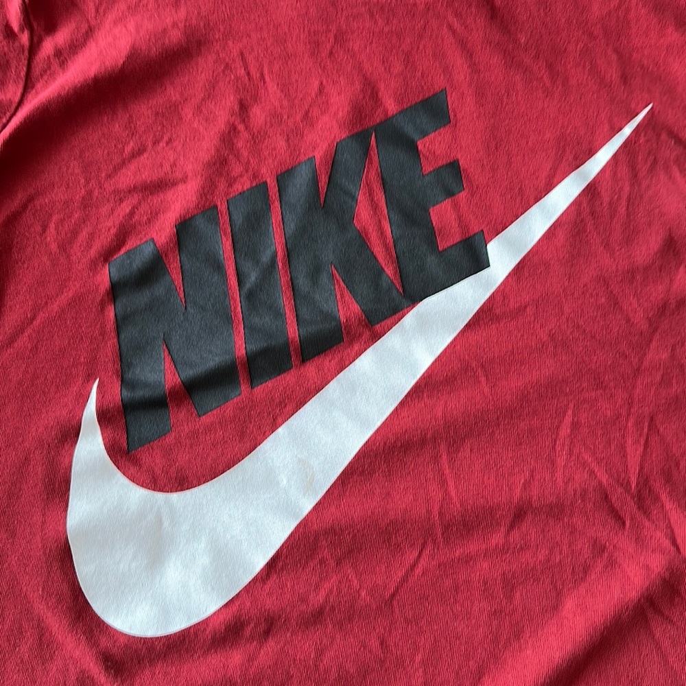 Nike red Dri Fit LongSleeve Cotton “The Nike Tee” medium